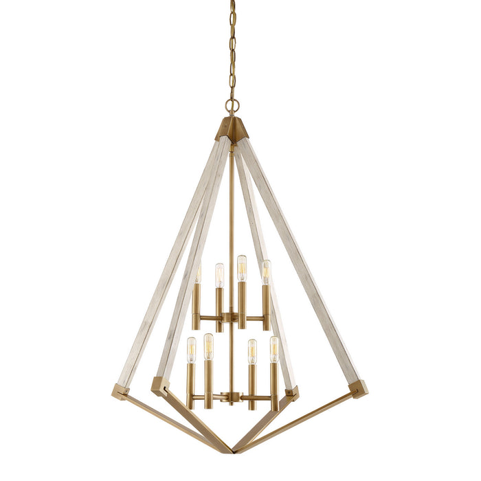 Quoizel VP5208WS Eight Light Foyer Pendant, Weathered Brass