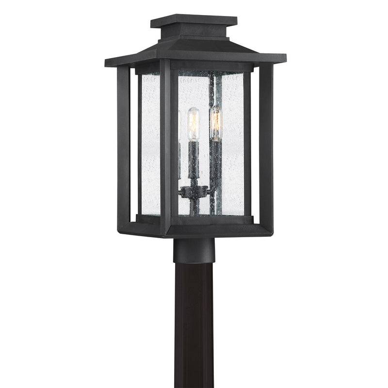 Quoizel WKF9011EK Three Light Outdoor Post Lantern, Earth Black