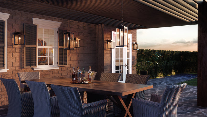 Quoizel WVR1907EK One Light Outdoor Hanging Lantern, Earth Black
