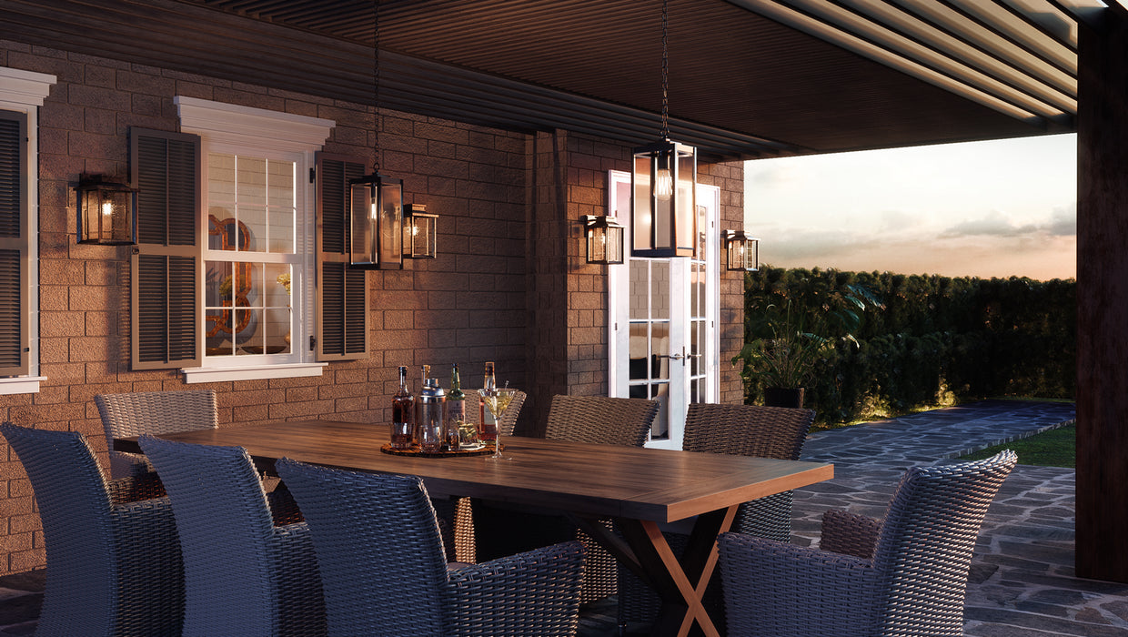 Quoizel WVR1907EK One Light Outdoor Hanging Lantern, Earth Black