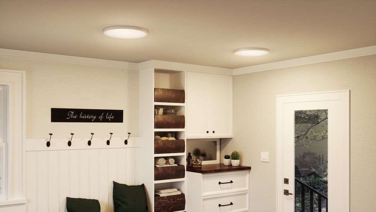 Quoizel OST1715W LED Flush Mount, Matte White