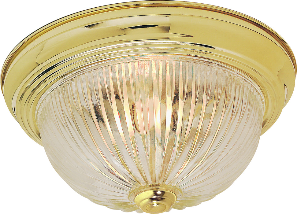 Nuvo Lighting 60-6016 Two Light Flush Mount, Polished Brass