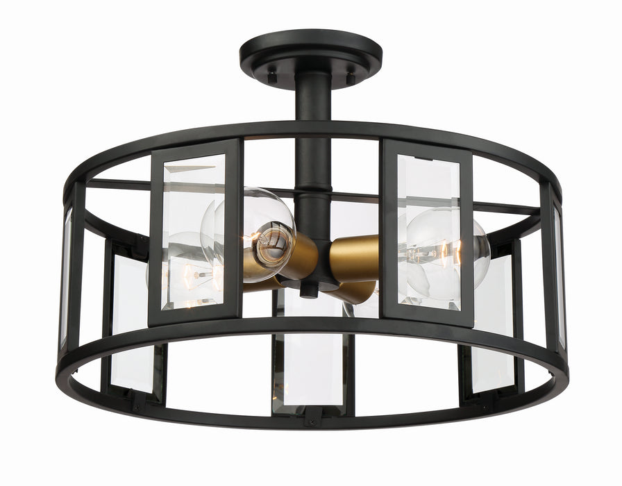 Nuvo Lighting 60-6413 Four Light Semi-Flush Mount, Midnight Bronze