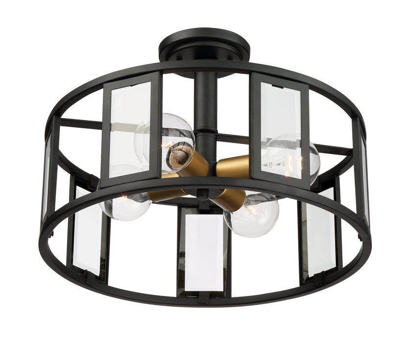 Nuvo Lighting 60-6413 Four Light Semi-Flush Mount, Midnight Bronze