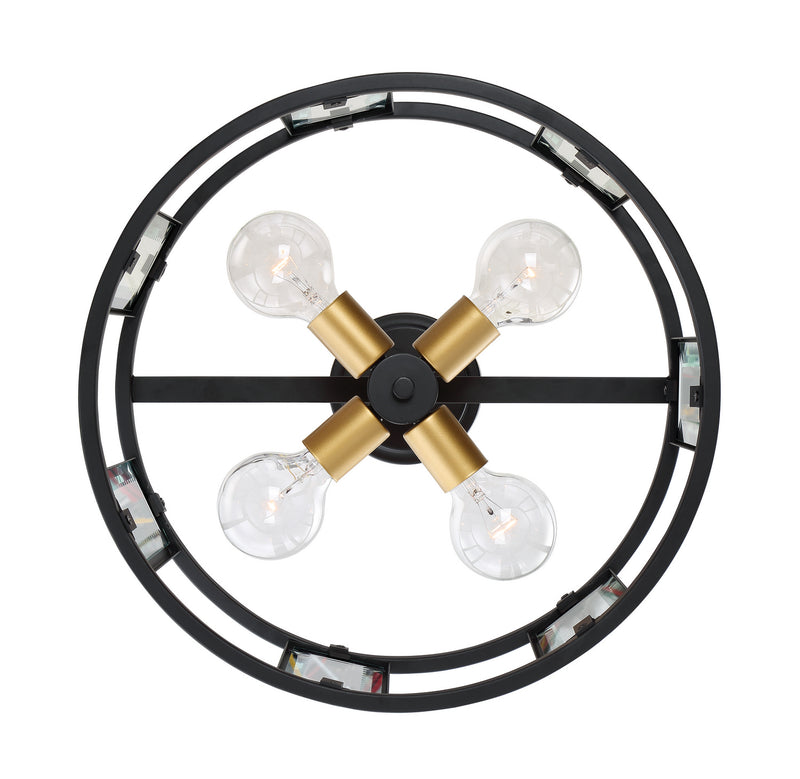Nuvo Lighting 60-6413 Four Light Semi-Flush Mount, Midnight Bronze