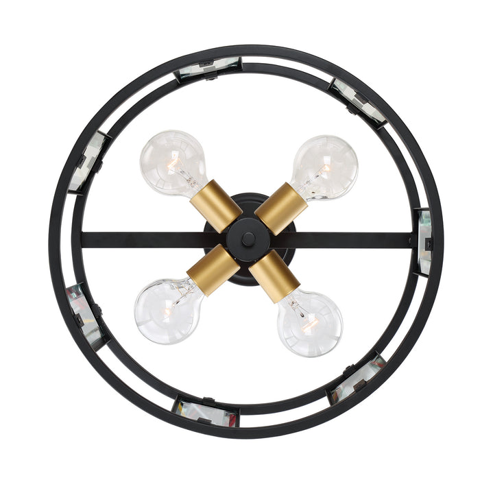 Nuvo Lighting 60-6413 Four Light Semi-Flush Mount, Midnight Bronze