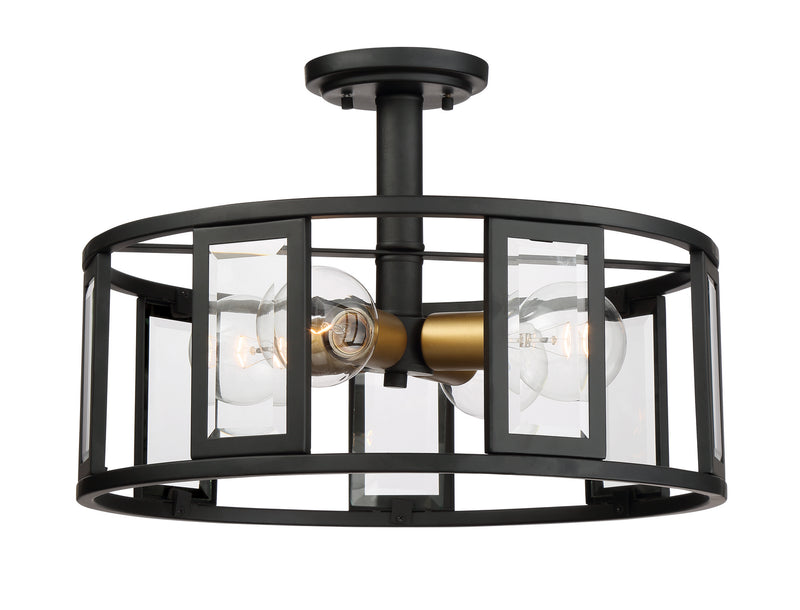 Nuvo Lighting 60-6413 Four Light Semi-Flush Mount, Midnight Bronze
