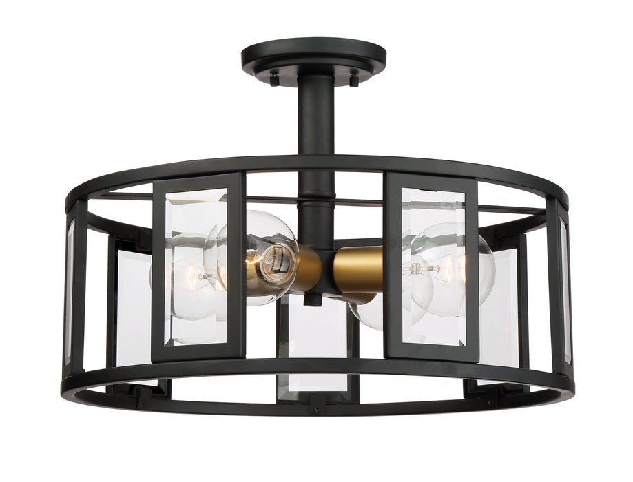 Nuvo Lighting 60-6413 Four Light Semi-Flush Mount, Midnight Bronze