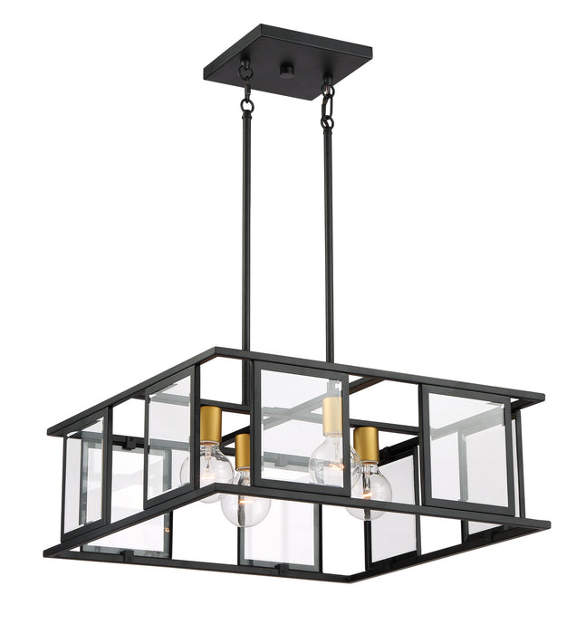 Nuvo Lighting 60-6414 Four Light Pendant, Midnight Bronze