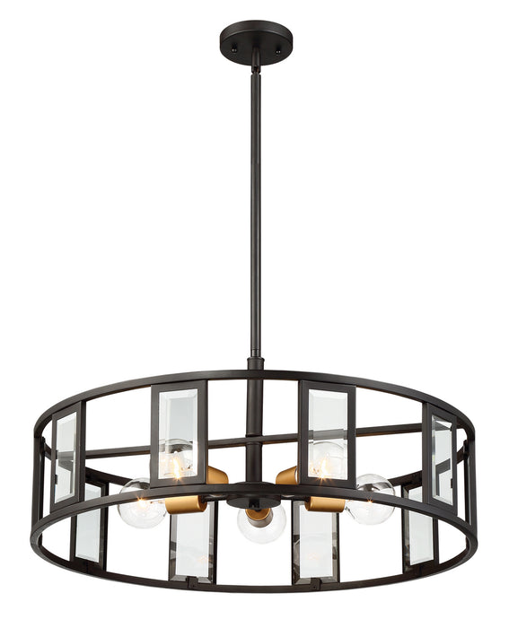 Nuvo Lighting 60-6416 Five Light Pendant, Midnight Bronze