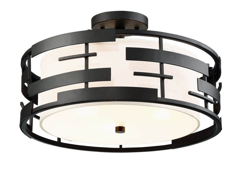 Nuvo Lighting 60-6436 Three Light Semi Flush Mount, Midnight Bronze