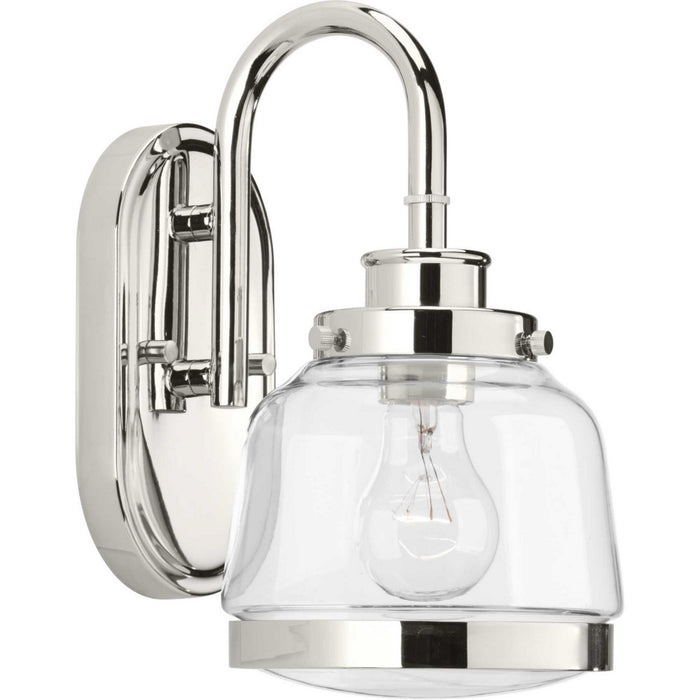 Progress Lighting P300080-104 One Light Bath, Polished Nickel