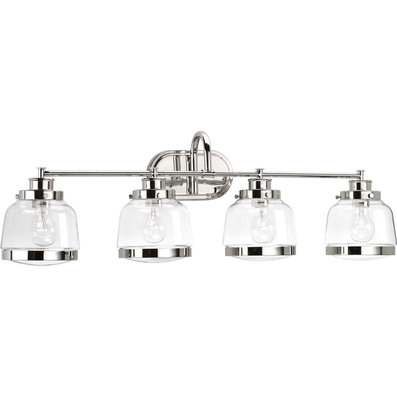 Progress Lighting P300083-104 Four Light Bath, Polished Nickel