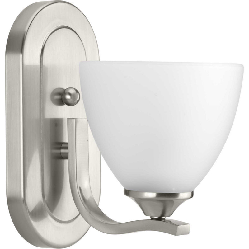 Progress Lighting P300095-009 One Light Bath Bracket, Brushed Nickel