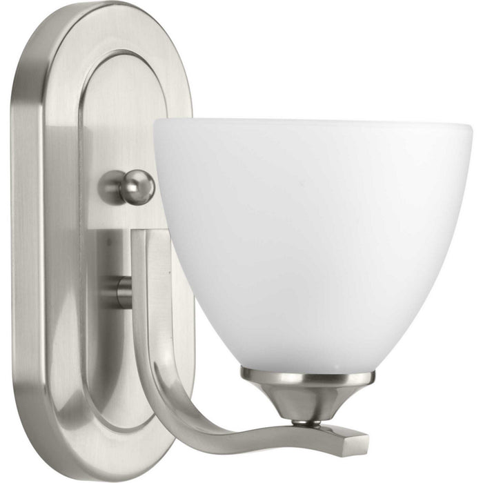 Progress Lighting P300095-009 One Light Bath Bracket, Brushed Nickel