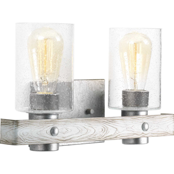 Progress Lighting P300124-141 Two Light Bath, Galvanized Finish