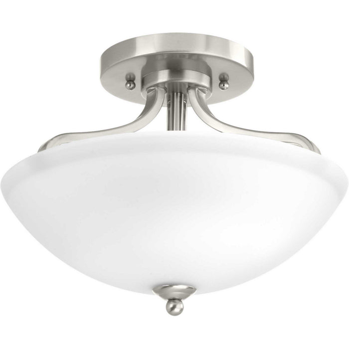 Progress Lighting P350057-009 Two Light Flush Mount, Brushed Nickel