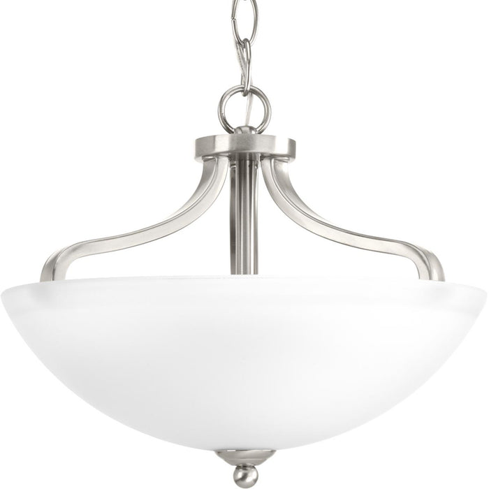 Progress Lighting P350057-009 Two Light Flush Mount, Brushed Nickel
