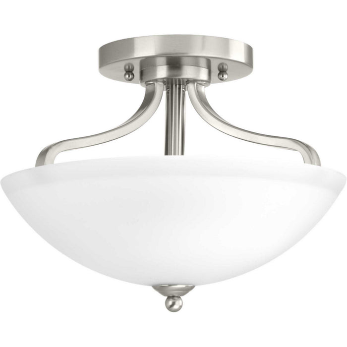Progress Lighting P350057-009 Two Light Flush Mount, Brushed Nickel