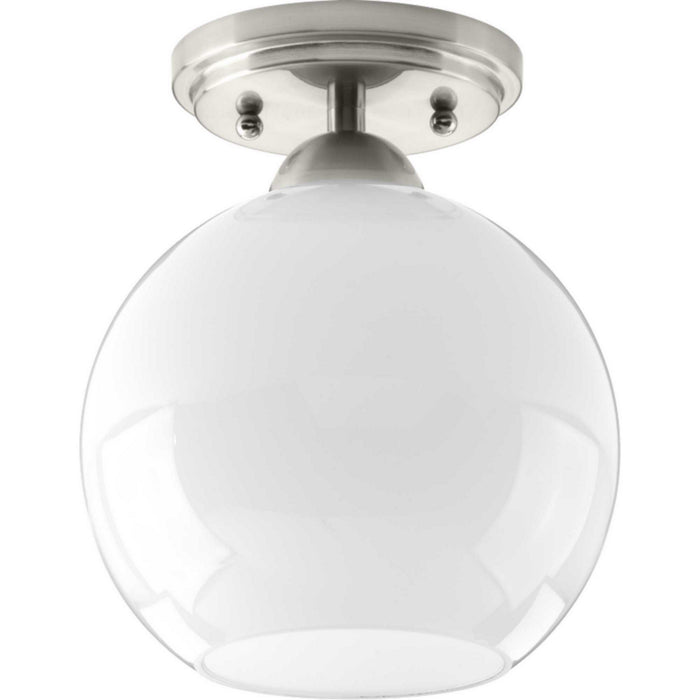 Progress Lighting P350075-009 One Light Flush Mount, Brushed Nickel