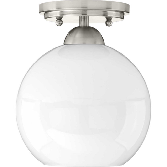 Progress Lighting P350075-009 One Light Flush Mount, Brushed Nickel