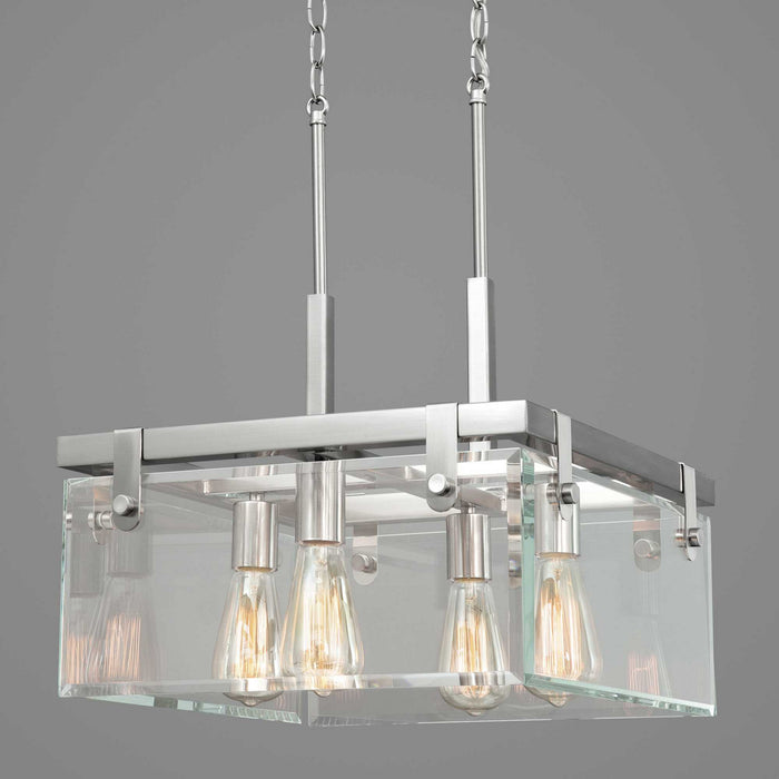 Progress Lighting P350090-009 Four Light Semi-Flush/Convertible, Brushed Nickel