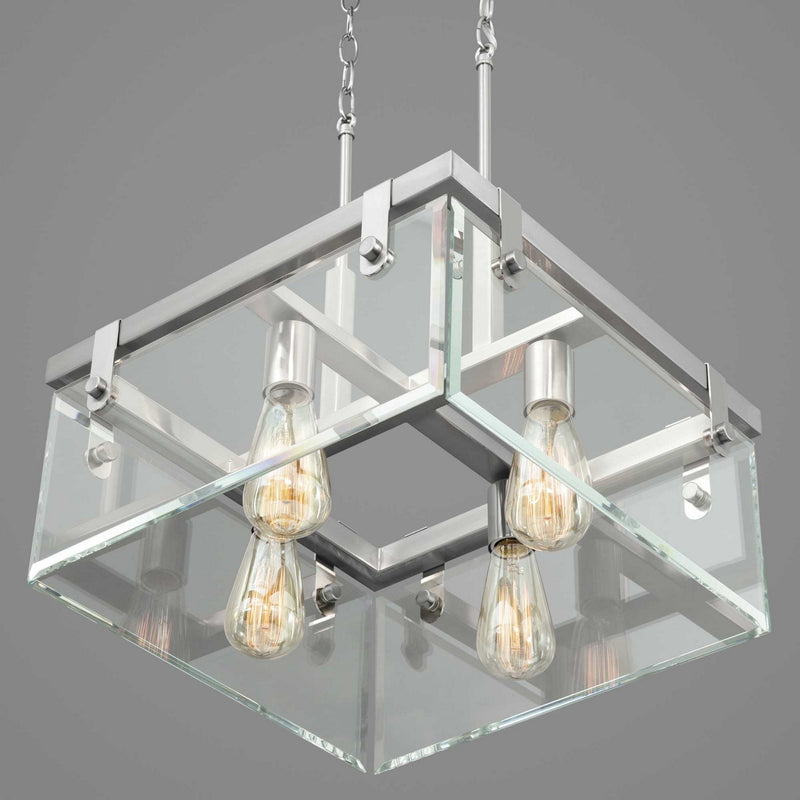 Progress Lighting P350090-009 Four Light Semi-Flush/Convertible, Brushed Nickel
