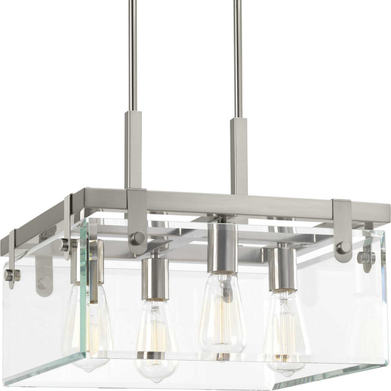Progress Lighting P350090-009 Four Light Semi-Flush/Convertible, Brushed Nickel