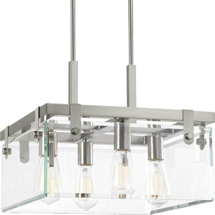 Progress Lighting P350090-009 Four Light Semi-Flush/Convertible, Brushed Nickel