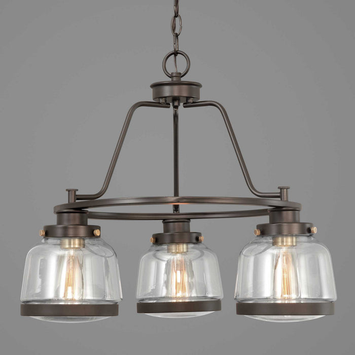 Progress Lighting P400057-020 Three Light Chandelier, Antique Bronze