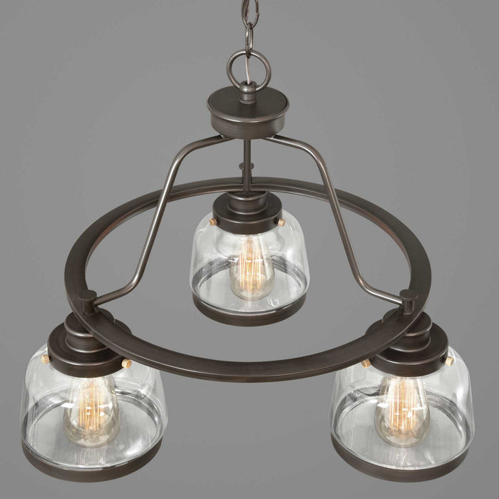 Progress Lighting P400057-020 Three Light Chandelier, Antique Bronze