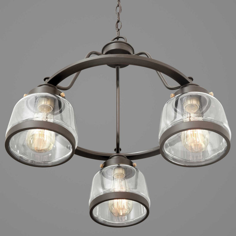 Progress Lighting P400057-020 Three Light Chandelier, Antique Bronze