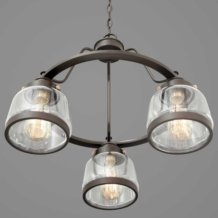 Progress Lighting P400057-020 Three Light Chandelier, Antique Bronze