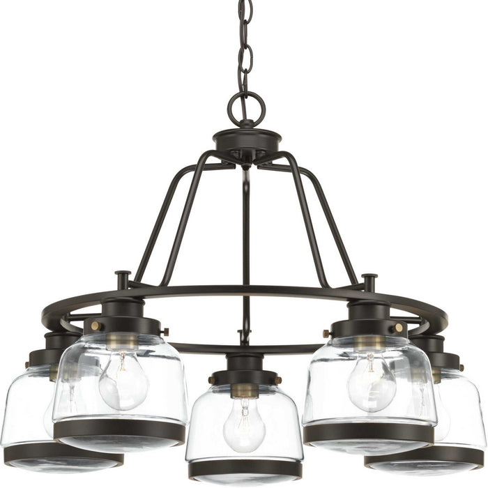 Progress Lighting P400058-020 Five Light Chandelier, Antique Bronze