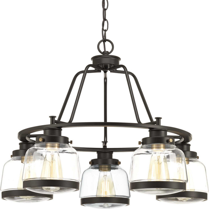 Progress Lighting P400058-020 Five Light Chandelier, Antique Bronze