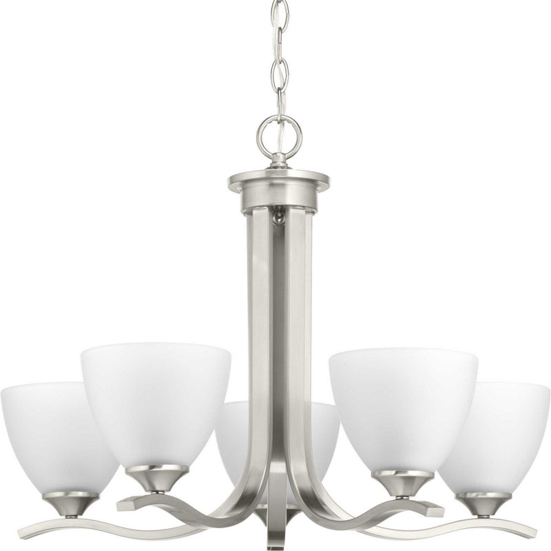 Progress Lighting P400063-009 Five Light Chandelier, Brushed Nickel