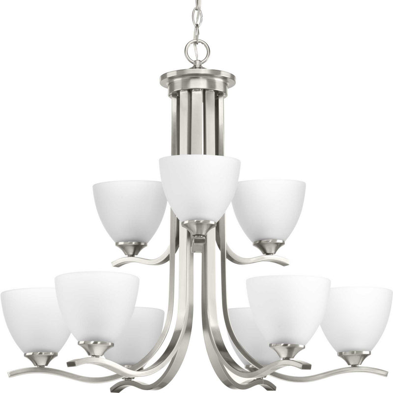 Progress Lighting P400064-009 Nine Light Chandelier, Brushed Nickel