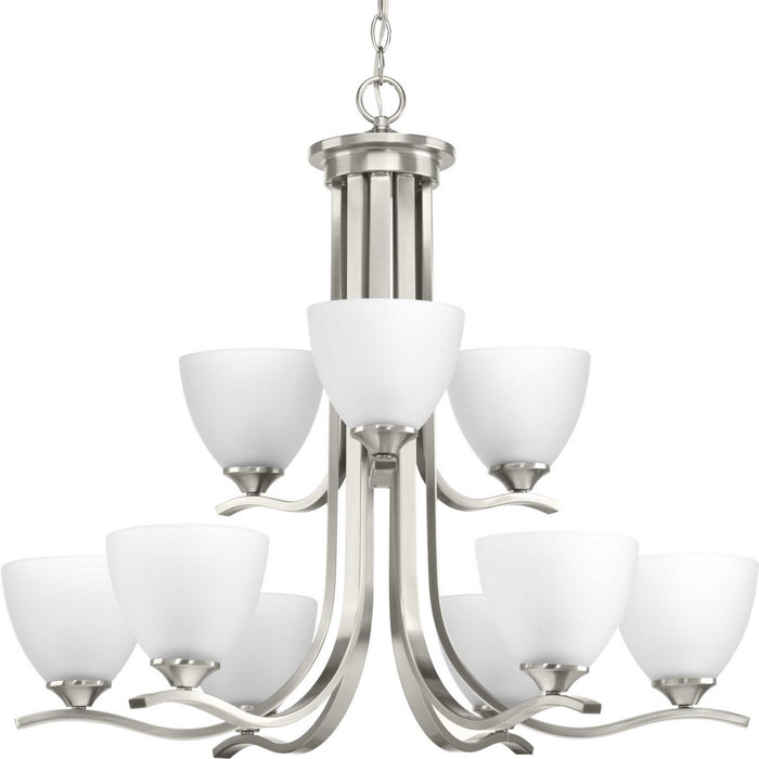 Progress Lighting P400064-009 Nine Light Chandelier, Brushed Nickel