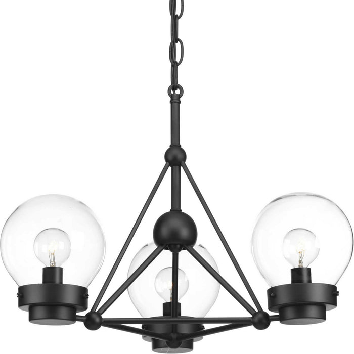Progress Lighting P400077-031 Three Light Semi-Flush Convertible, Black