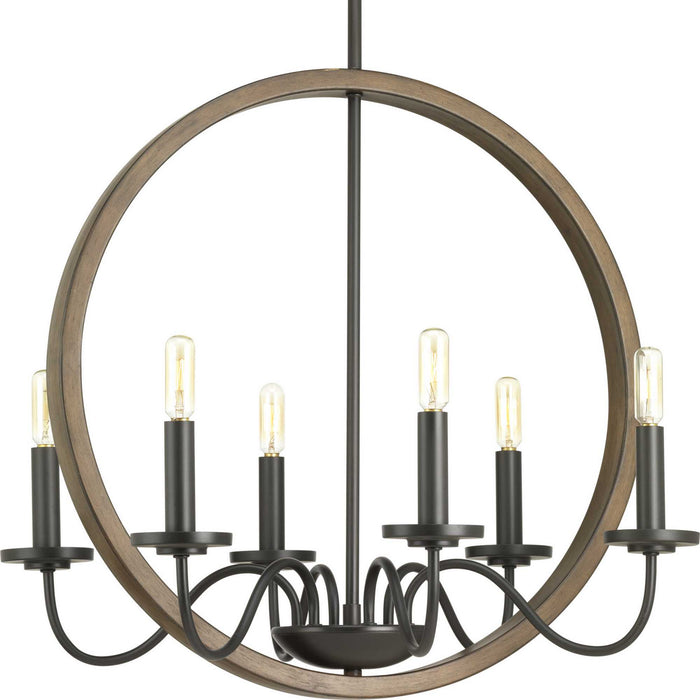 Progress Lighting P400081-020 Six Light Chandelier, Antique Bronze