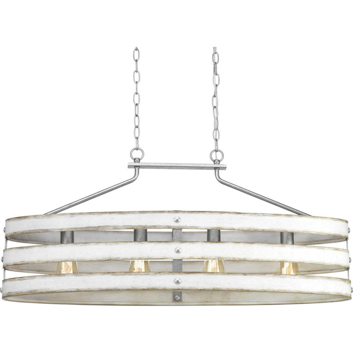 Progress Lighting P400097-141 Four Light Island Pendant, Galvanized Finish