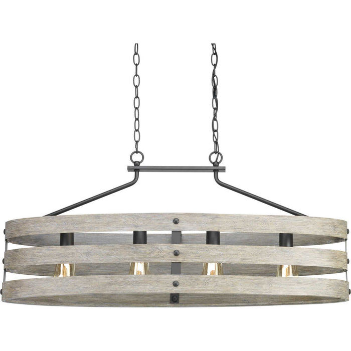 Progress Lighting P400097-143 Four Light Island Pendant, Graphite
