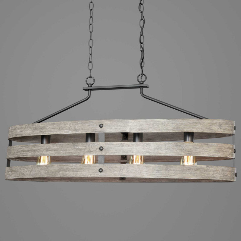 Progress Lighting P400097-143 Four Light Island Pendant, Graphite