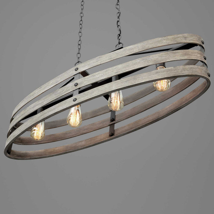 Progress Lighting P400097-143 Four Light Island Pendant, Graphite