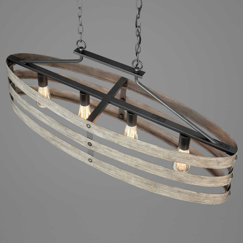 Progress Lighting P400097-143 Four Light Island Pendant, Graphite