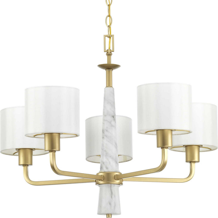 Progress Lighting P400098-078 Five Light Chandelier, Vintage Gold