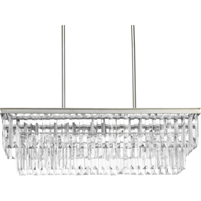 Progress Lighting P400101-134 Four Light Island Pendant, Silver Ridge