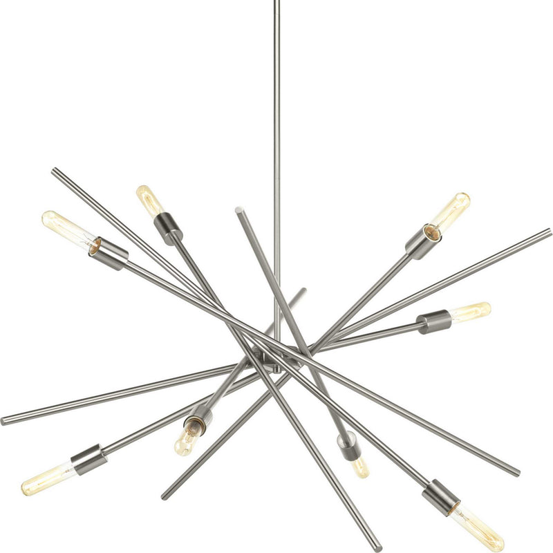 Progress Lighting P400109-009 Eight Light Chandelier, Brushed Nickel