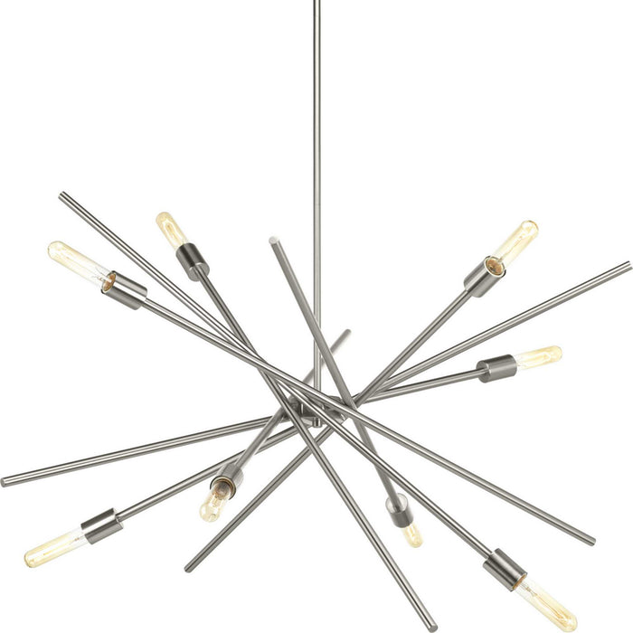 Progress Lighting P400109-009 Eight Light Chandelier, Brushed Nickel