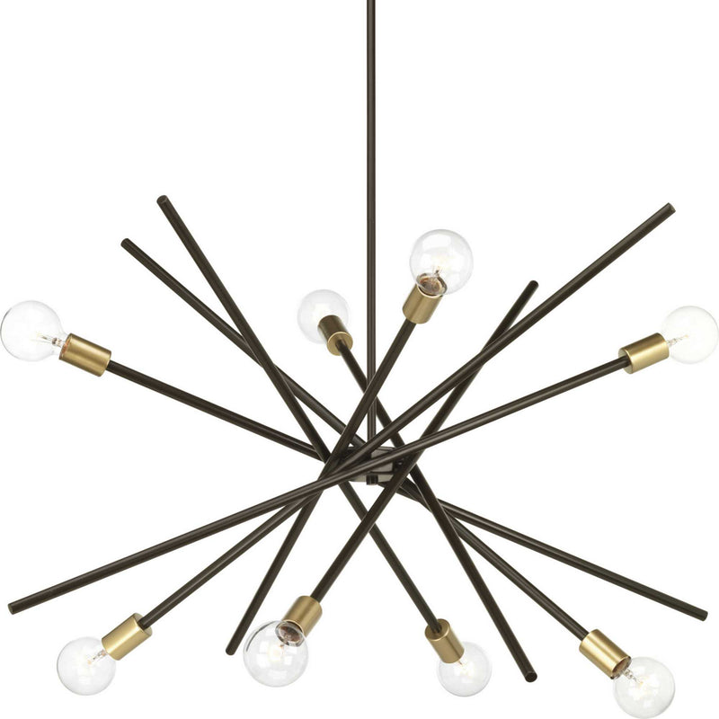 Progress Lighting P400109-020 Eight Light Chandelier, Antique Bronze